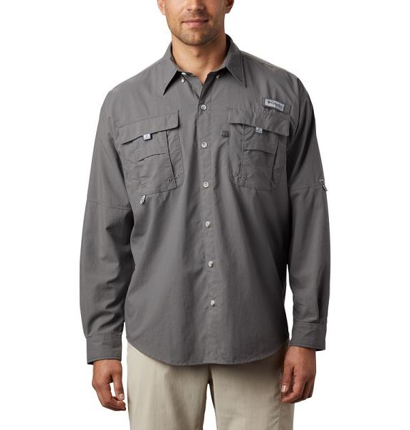 Columbia PFG Bahama II Fishing Shirts Men Grey USA (US101768)